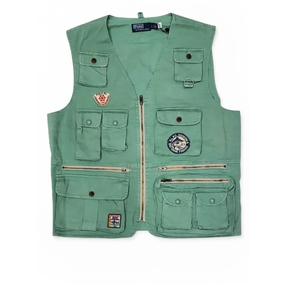 Polo Ralph Lauren Boys Size 6 Mint Green Key West Fishing Utility Vest NWT Rare
